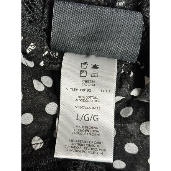 Coco Reef Swimsuit Coverup Dress Womens Size L Black White Polka Dot Sleeveless - Picture 4 of 7